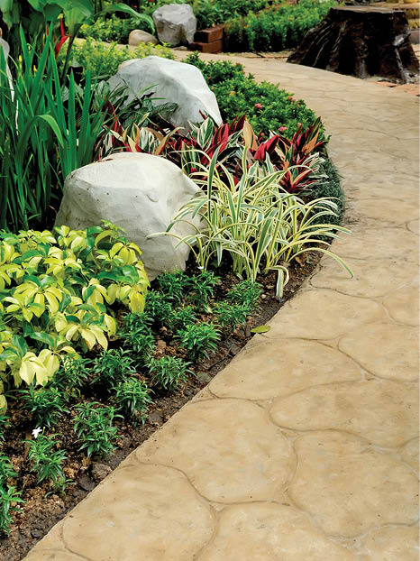 stone walkway in garden