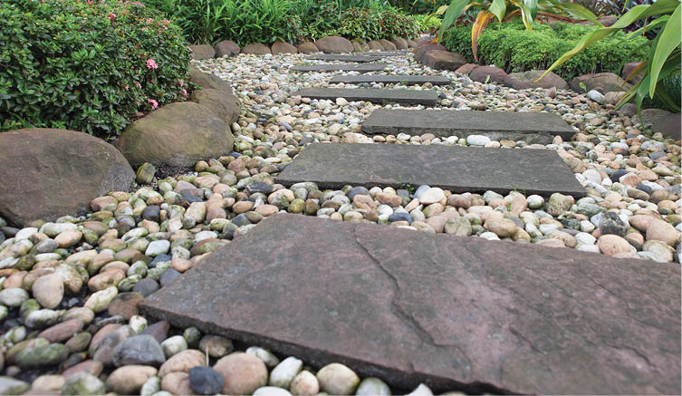 stone walkway in the garden