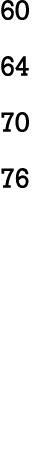 60 64 70 76