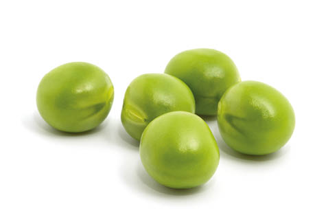 Green peas isolated on the white background