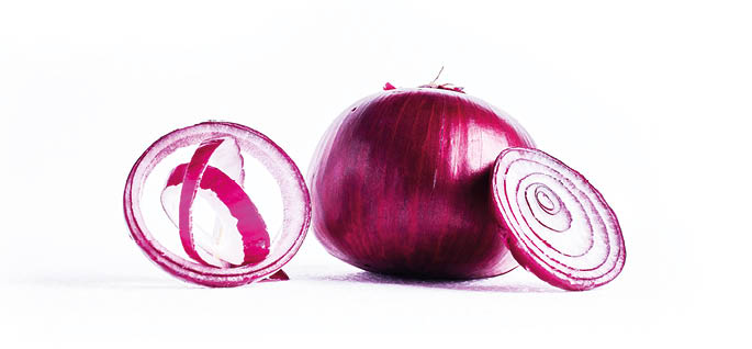 Red onion on a white background. High quality photo
