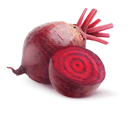 Isolated beet. Whole red beetroot and a half isolated on white background