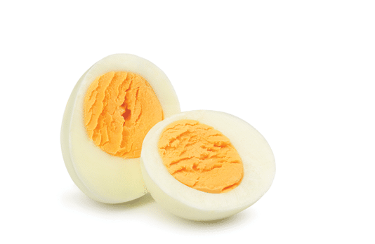 boiled egg on a white background