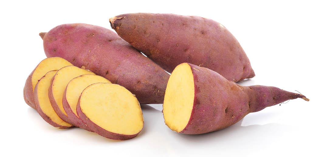 sweet potato on the white background