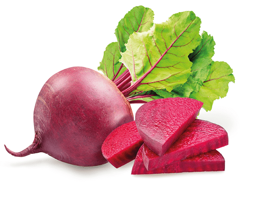 Red beetroot and beetroot slices on white background. File contains clipping paths.