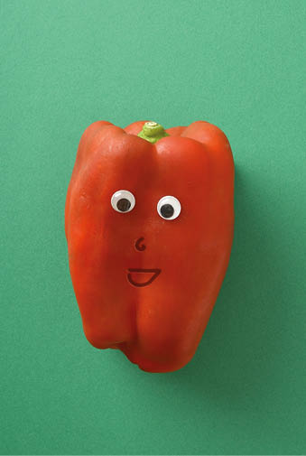 Set of colorful funny vegetables with face on isolated color background. Vegetables child healthy eating concept.