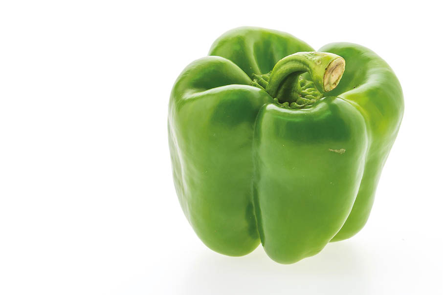 Colorful bell pepper vegetable isolated on white background