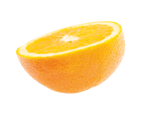 sliced orange isolated on a white background